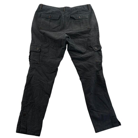Vintage Eddie Bauer Womens Cargo Pants Size 10 Gray Stretch Tapered Leg Outdoors - Picture 2 of 16